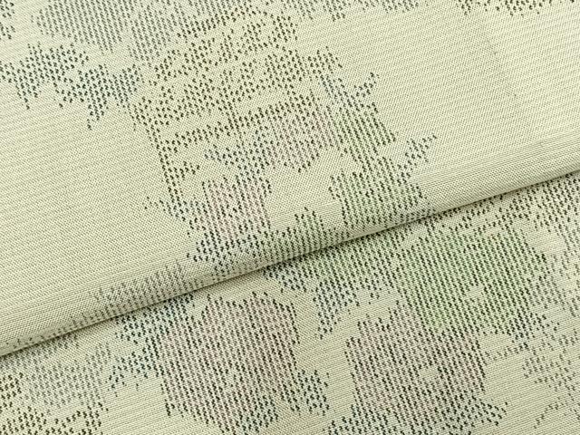 平和屋着物▽上質な紬 単衣 風景草花文 正絹 逸品 AABB2189fy