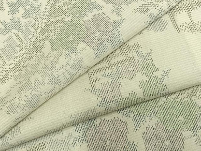 平和屋着物▽上質な紬 単衣 風景草花文 正絹 逸品 AABB2189fy
