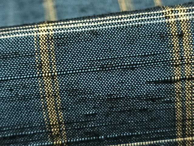 平和屋着物▽上質な紬 単衣 格子 正絹 逸品 AABB2192fy