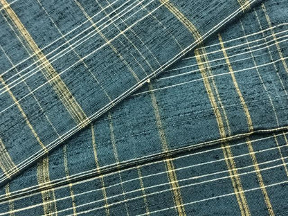 平和屋着物▽上質な紬 単衣 格子 正絹 逸品 AABB2192fy