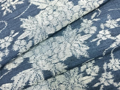 平和屋着物▽上質な紬 単衣 草花文 正絹 逸品 AABB2195fy
