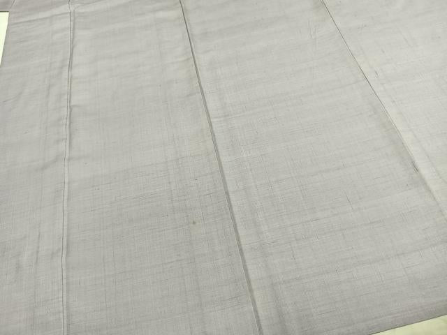 平和屋着物▽上質な紬 単衣 色無地 牡丹鼠色 正絹 逸品 AABB2196fy