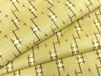 平和屋着物▽上質な紬 単衣 十字絣文様 正絹 逸品 未使用 AABB2199fy