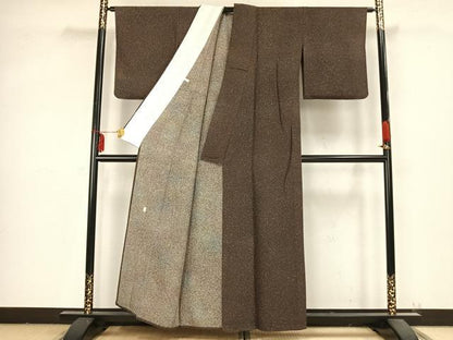 平和屋着物▽上質な小紋 単衣 作家物 散らし文 正絹 逸品 AABB2200fy