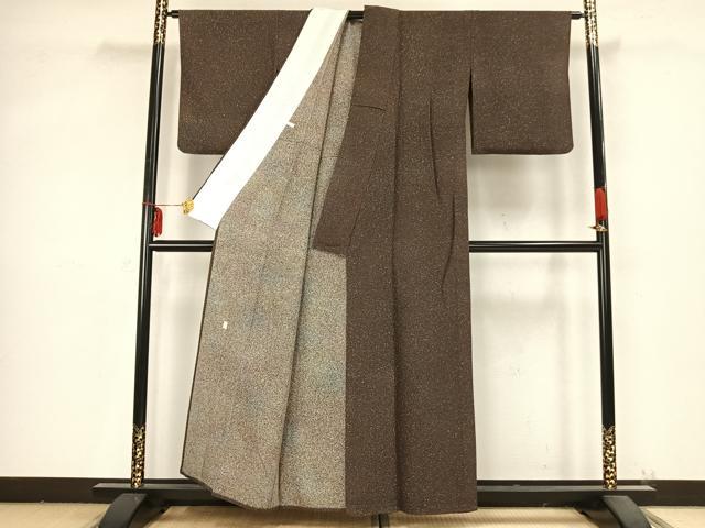 平和屋着物▽上質な小紋 単衣 作家物 散らし文 正絹 逸品 AABB2200fy