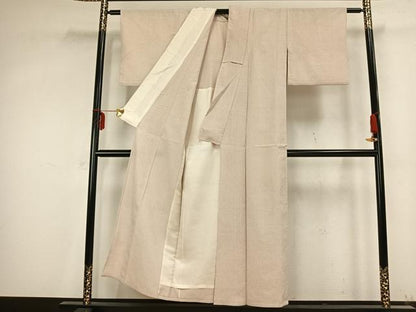 平和屋着物▽本塩沢　単衣　蚊絣　正絹　逸品　AABB2201fy