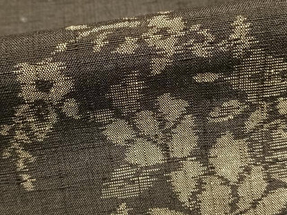 平和屋着物▽上質な紬 単衣 草花丸文 正絹 逸品 AABB2203fy
