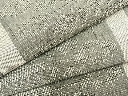 平和屋着物▽上質な紬　単衣　幾何学文　正絹　逸品　AABB2205fy
