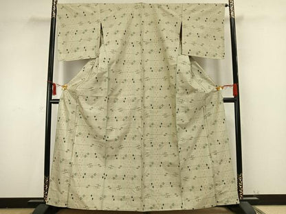 平和屋着物▽上質な紬　単衣　琉球絣　正絹　逸品　未使用　AABB2208fy