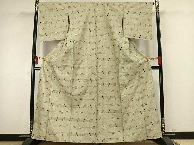 平和屋着物▽上質な紬　単衣　琉球絣　正絹　逸品　未使用　AABB2208fy