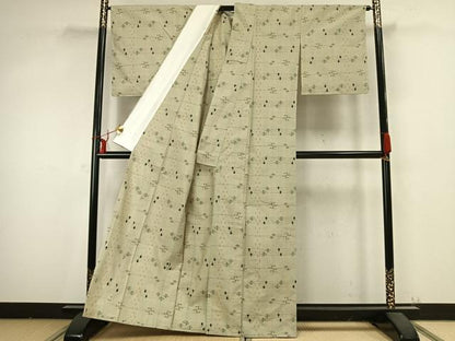 平和屋着物▽上質な紬　単衣　琉球絣　正絹　逸品　未使用　AABB2208fy