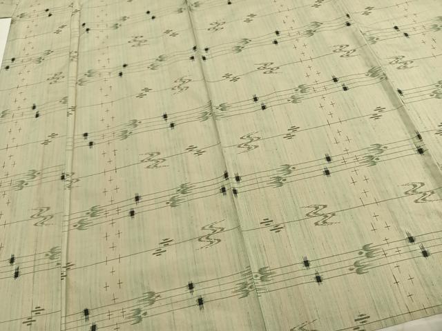 平和屋着物▽上質な紬　単衣　琉球絣　正絹　逸品　未使用　AABB2208fy