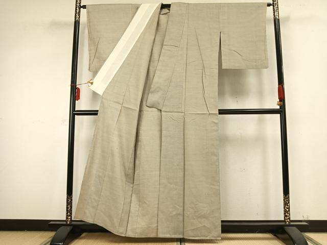 平和屋着物▽上質な紬 単衣 霞文 正絹 逸品 AABB2209fy