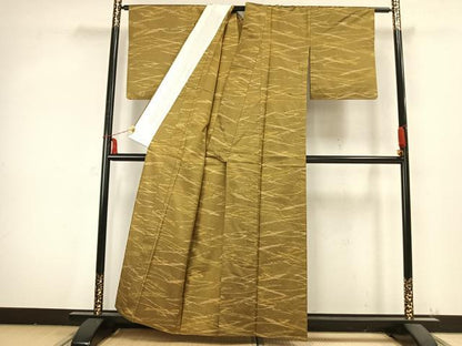 平和屋着物▽薩摩結城 単衣 幾何学文 正絹 逸品 AABB2211fy