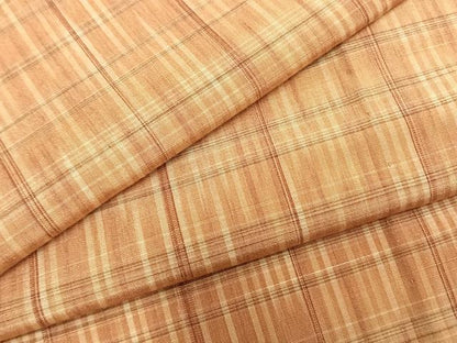 平和屋着物▽上質な紬 単衣 格子 正絹 逸品 未使用 AABB2219fy