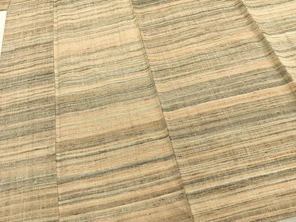 平和屋着物▽上質な紬 単衣 横段文 正絹 逸品 AABB2220fy