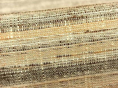 平和屋着物▽上質な紬 単衣 横段文 正絹 逸品 AABB2220fy