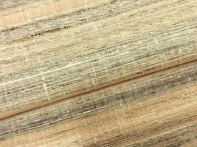 平和屋着物▽上質な紬 単衣 横段文 正絹 逸品 AABB2220fy