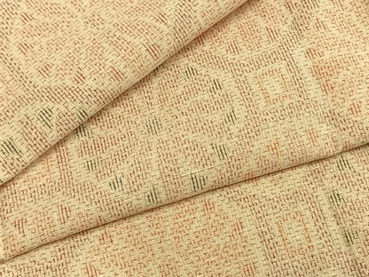 平和屋着物▽上質な紬 単衣 亀甲花文 正絹 逸品 AABB2222fy