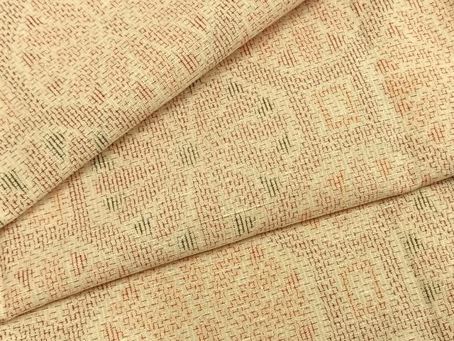 平和屋着物▽上質な紬 単衣 亀甲花文 正絹 逸品 AABB2222fy