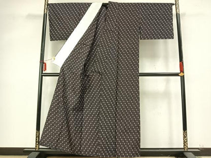 平和屋着物▽本場琉球絣　単衣　紬 　正絹　逸品　未使用　AABB2224fy