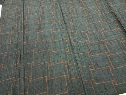 平和屋着物▽上質な紬 単衣 色紙重ね文 正絹 逸品 未使用 AABB2226fy