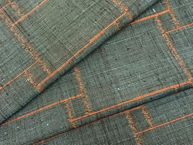 平和屋着物▽上質な紬 単衣 色紙重ね文 正絹 逸品 未使用 AABB2226fy