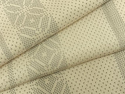 平和屋着物▽本塩沢 単衣 七宝間道 正絹 逸品 AABB2230fy