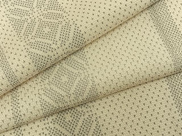 平和屋着物▽本塩沢 単衣 七宝間道 正絹 逸品 AABB2230fy