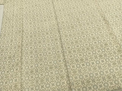 平和屋着物▽上質な紬 単衣 幾何学文 正絹 逸品 AABB2238fy