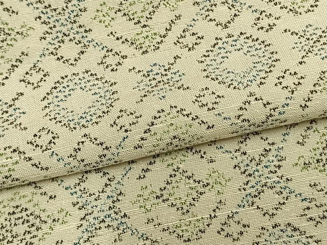 平和屋着物▽上質な紬 単衣 幾何学文 正絹 逸品 AABB2238fy