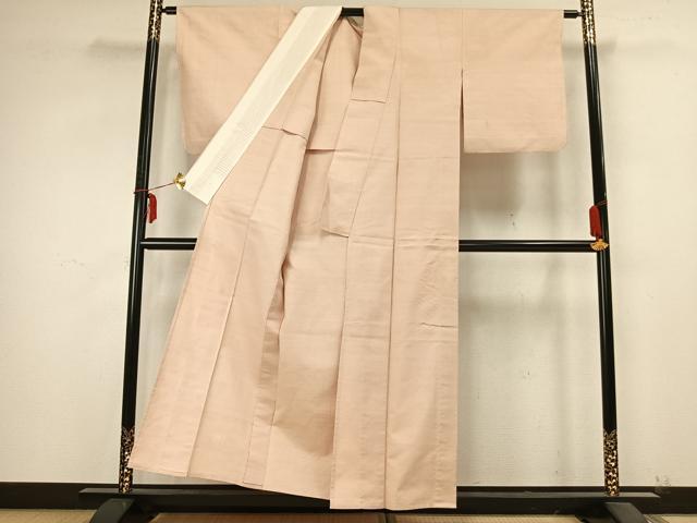 平和屋着物▽上質な紬　単衣　色無地　雄黄色　正絹　逸品　AABB2239fy