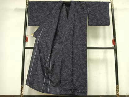 平和屋着物▽上質な紬 単衣 ふくら雀 正絹 逸品 AABB2240fy