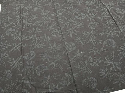 平和屋着物▽上質な紬 単衣 ふくら雀 正絹 逸品 AABB2240fy