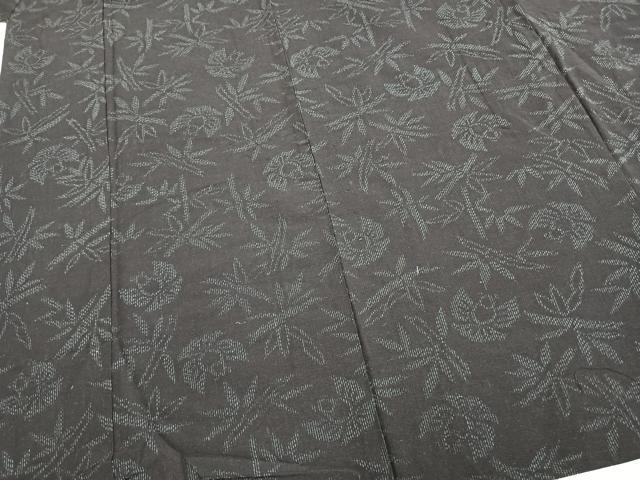 平和屋着物▽上質な紬 単衣 ふくら雀 正絹 逸品 AABB2240fy