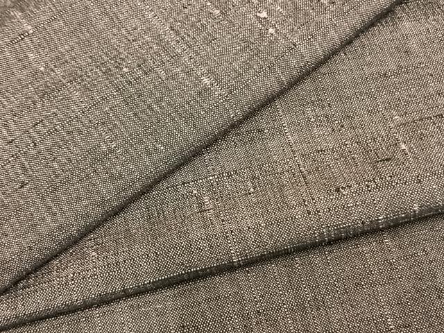 平和屋着物▽上質な紬 単衣 色無地 葡萄鼠色 正絹 逸品 AABB2241fy