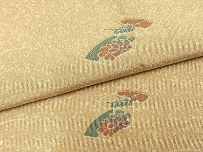 平和屋着物▽上質な小紋 単衣 地紙花文 正絹 逸品 AABB2242fy