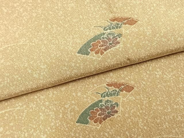 平和屋着物▽上質な小紋 単衣 地紙花文 正絹 逸品 AABB2242fy