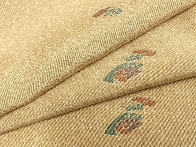 平和屋着物▽上質な小紋 単衣 地紙花文 正絹 逸品 AABB2242fy