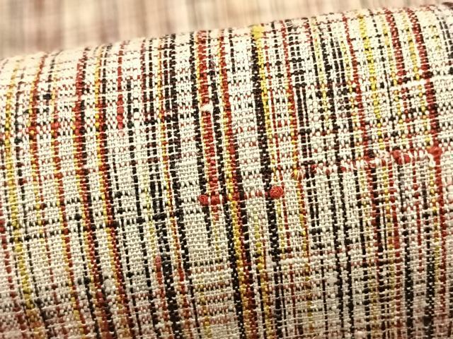 平和屋着物▽上質な紬 単衣 格子 正絹 逸品 AABB2247fy