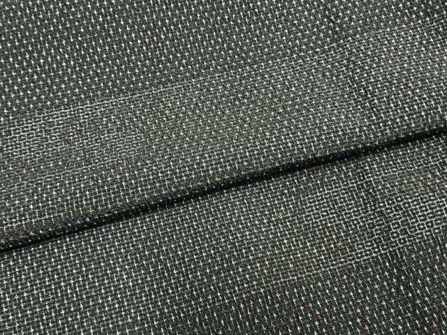 平和屋着物▽本塩沢 単衣 110亀甲 横段文 正絹 逸品 AABB2248fy