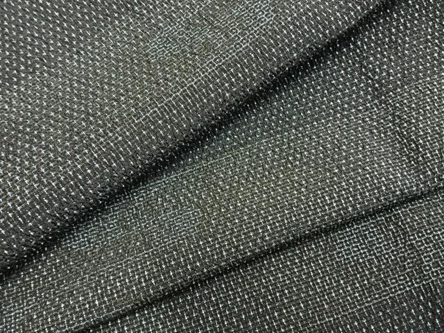 平和屋着物▽本塩沢 単衣 110亀甲 横段文 正絹 逸品 AABB2248fy