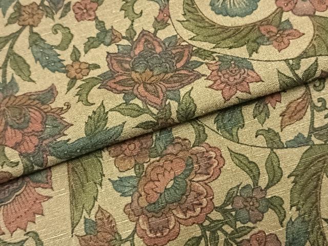 平和屋着物▽上質な紬 単衣 草花文 正絹 逸品 AABB2252fy