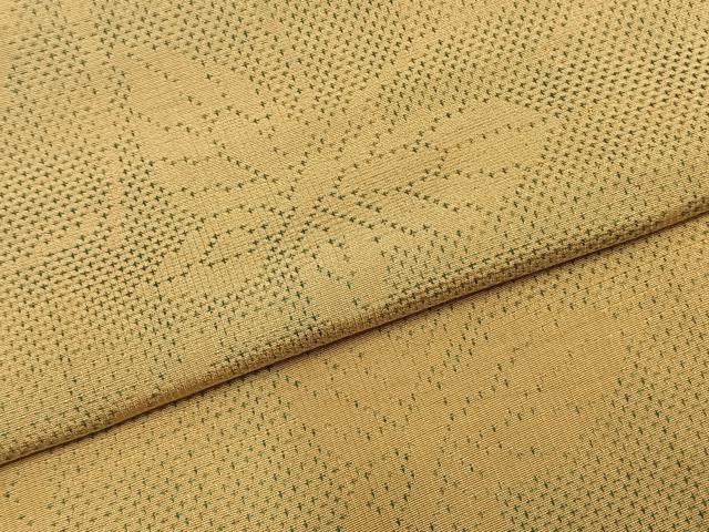 平和屋着物▽上質な紬　単衣　舞蝶文　正絹　逸品　AABB2255fy