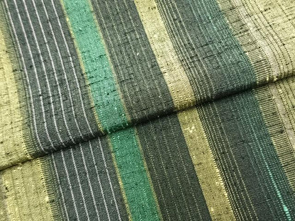 平和屋着物▽上質な紬 単衣 間道 正絹 逸品 AABB2257fy
