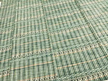 平和屋着物▽上質な紬 単衣 横段文 正絹 逸品 未使用 AABB2259fy