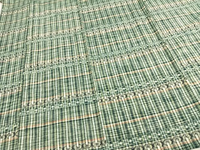 平和屋着物▽上質な紬 単衣 横段文 正絹 逸品 未使用 AABB2259fy