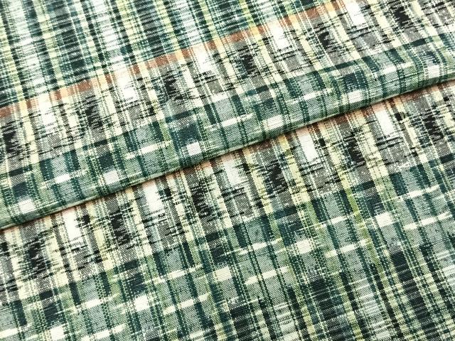 平和屋着物▽上質な紬 単衣 横段文 正絹 逸品 未使用 AABB2259fy