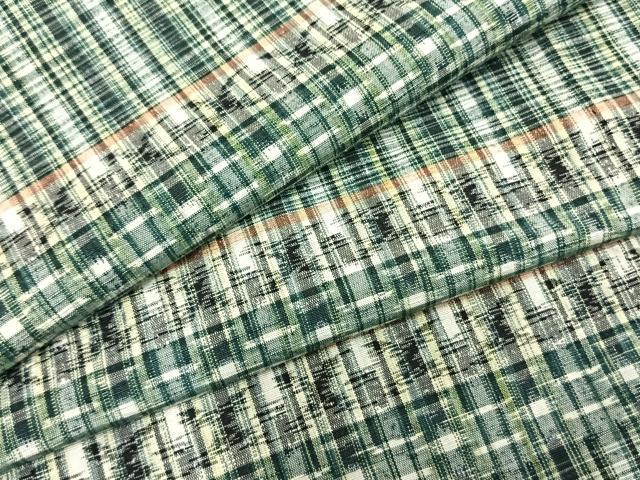平和屋着物▽上質な紬 単衣 横段文 正絹 逸品 未使用 AABB2259fy