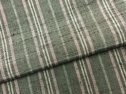 平和屋着物▽上質な紬　単衣　縞　正絹　逸品　AABB2260fy